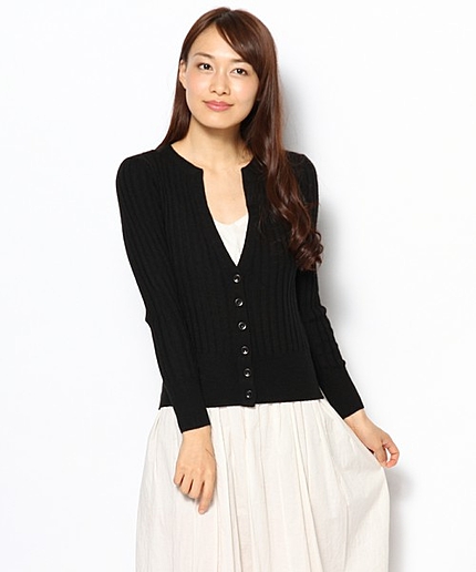 ワイドリブカーディガン