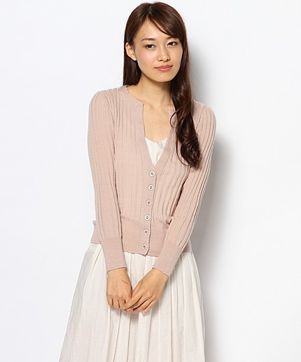 ワイドリブカーディガン