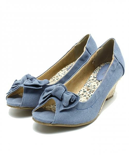 カラーキャンバスオープントゥシューズ