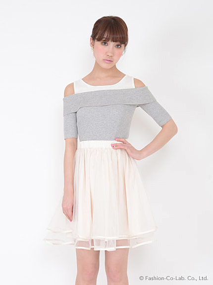 パイピングチュールスカート