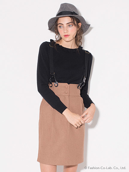 ハイウエストサス付スカート