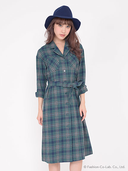 ロングチェックシャツ