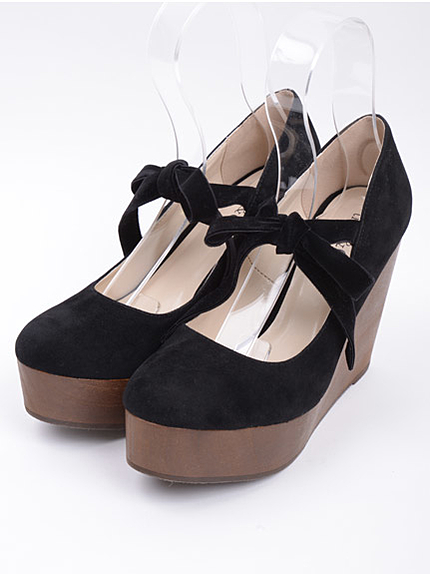 ウェッジリボンパンプス