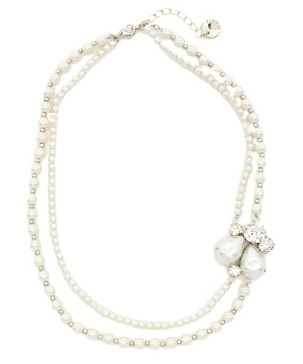 ドロップパールビジューネックレス