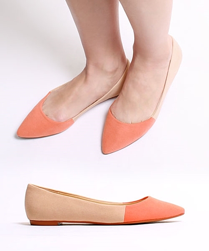 バイカラーポインテッドフラット