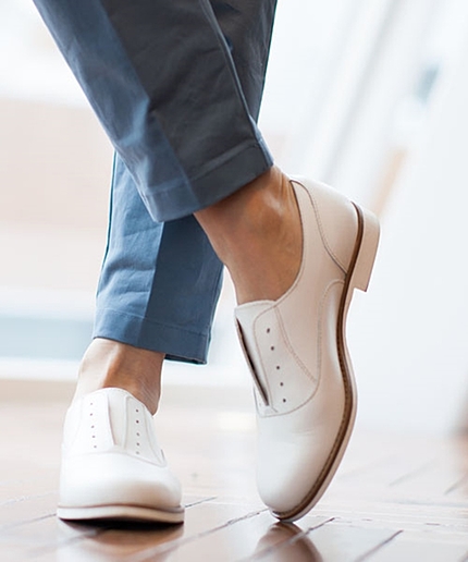 レザーノーレースシューズ/L