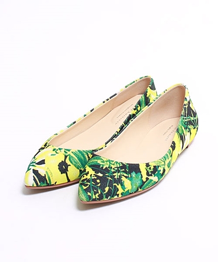 フラワーポインテッドフラットシューズ