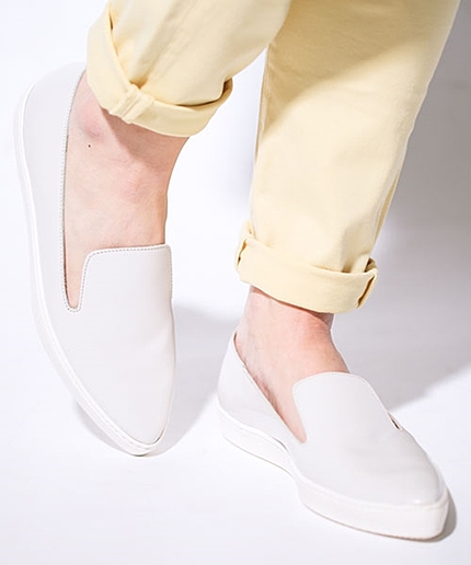 レザーポインテッドシューズ/L