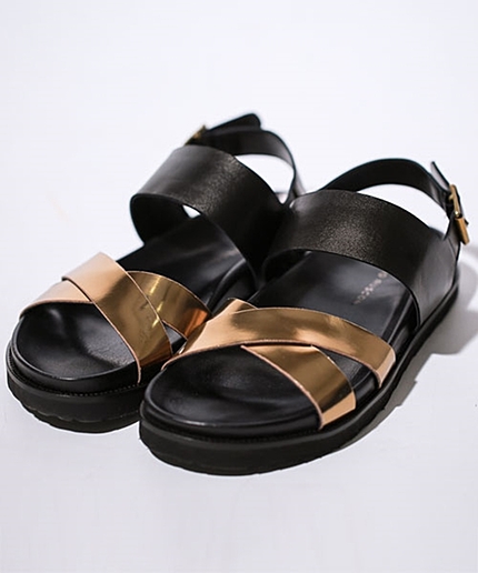 レザークロスサンダル/L