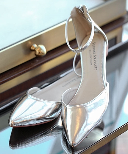 アンクルベルトフラットパンプス