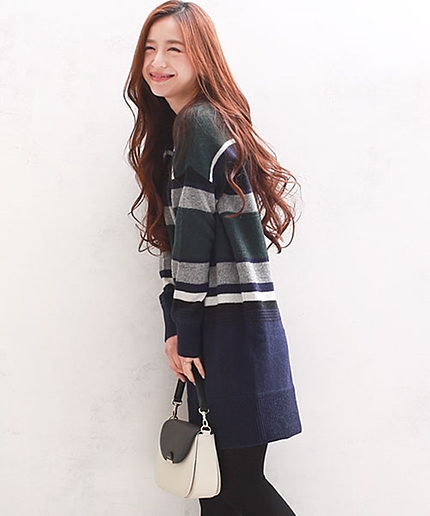 カラーネップボーダーKnitOP