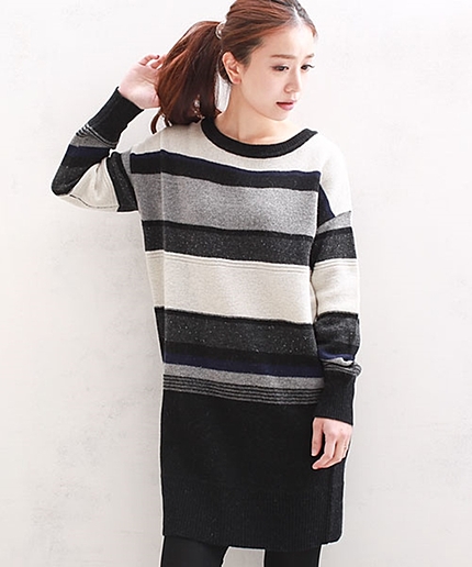 カラーネップボーダーKnitOP