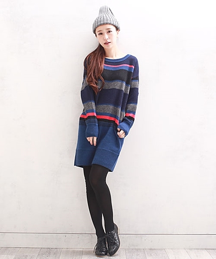 カラーネップボーダーKnitOP