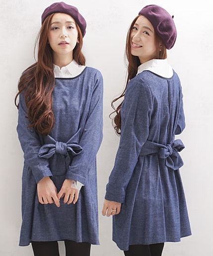 前後2wayコットン起毛OP