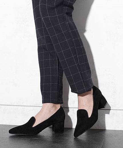 Fスエードスリッポンパンプス