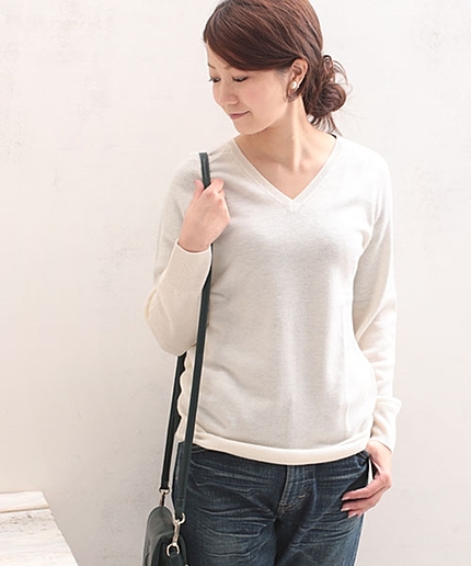 カシミア混ウールセーターP/O