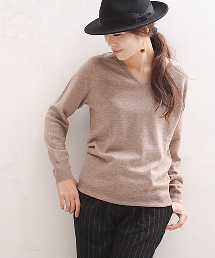 カシミア混ウールセーターP/O