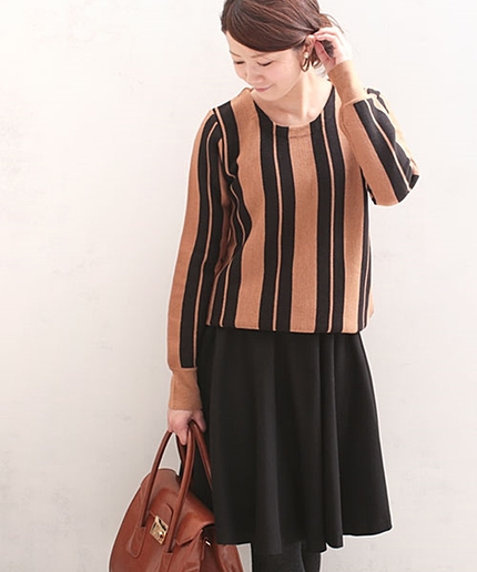 ストライプKnitP/O
