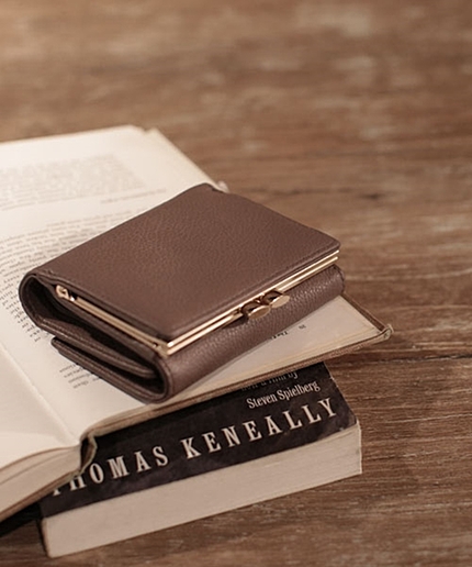 レザーがま口ウォレット/L