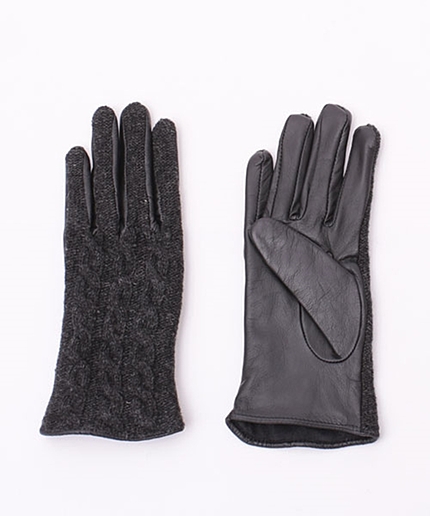 レザー×ニットコンビグローブ