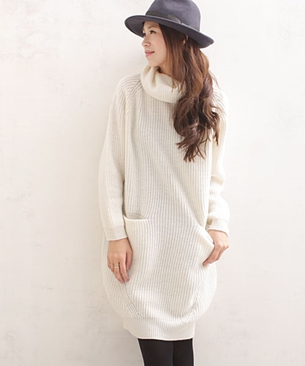 ウール100タートルKnitワンピ