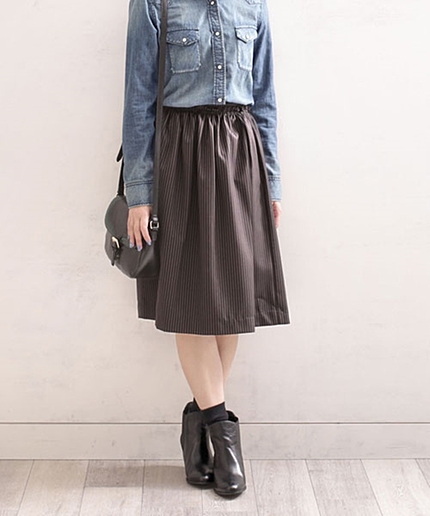 トリプルストライプミディ丈SK