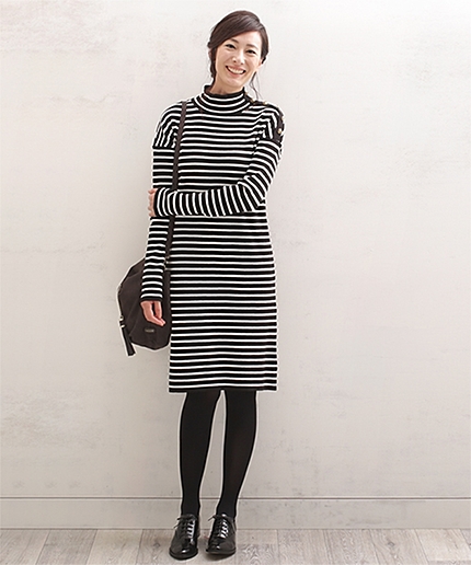 リブボーダーマリンKnitOP