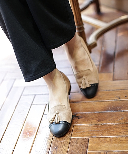 スエードコンビタッセルシューズ/L