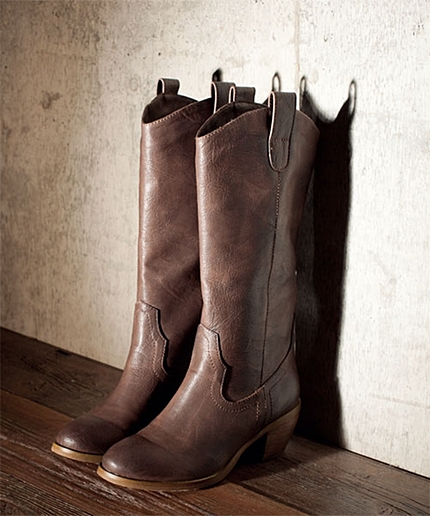 Fレザーミドルペコスブーツ