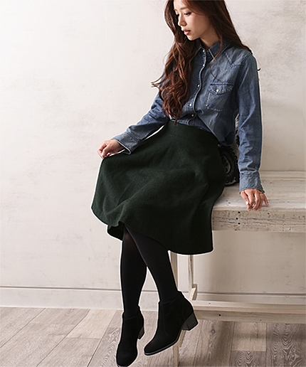 エアウールフレアスカート