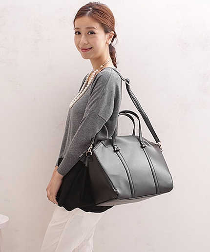 Fレザー2WAYスクエアボストン