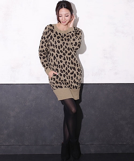 レオパードニットOP L/S