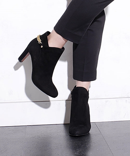 バックチェーンスエードショートブーツ/L