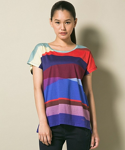 カラーシャドウストライププリントＴシャツ(PaulbyPaulSmith）