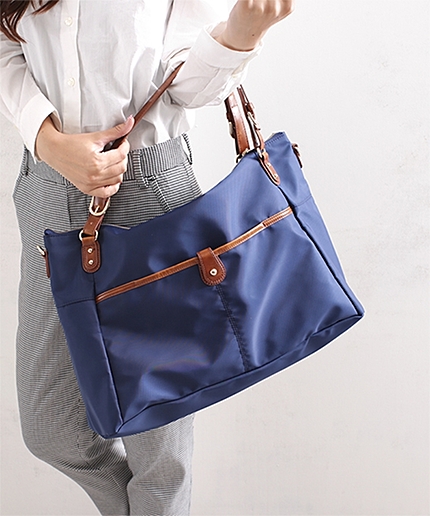 wb:ナイロンコンビショルダーバッグ