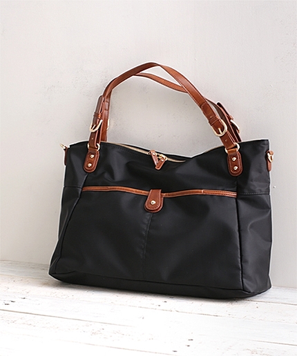 wb:ナイロンコンビショルダーバッグ