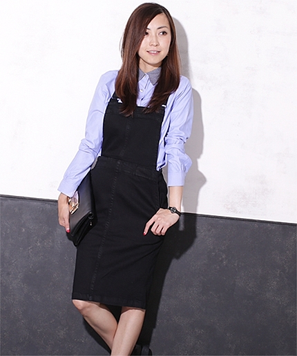 2wayタイトサロペットスカート