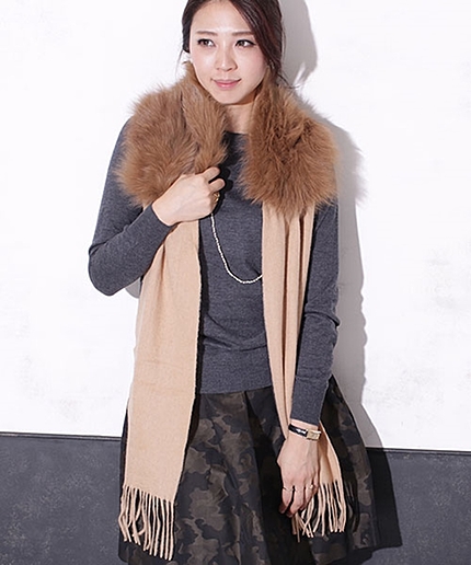 NU/ファー×ウールストール