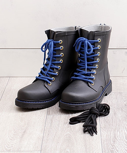 レースアップレインブーツ