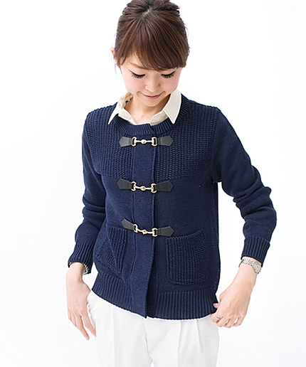 ノーカラーニットダッフルCD