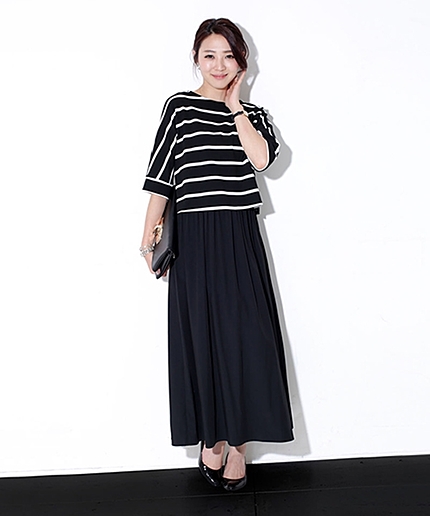 プルオーバー付マキシワンピース