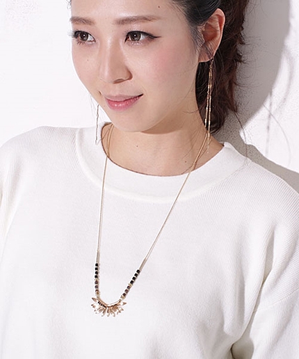 ビンテージパーツロングネックレス