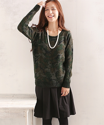 起毛JQプリントKnitP/O