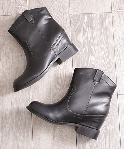 インヒールウエスタンショートブーツ