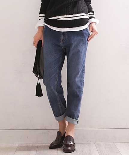 ９分丈テーパードデニム