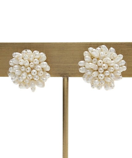 淡水パールフラワーイアリング