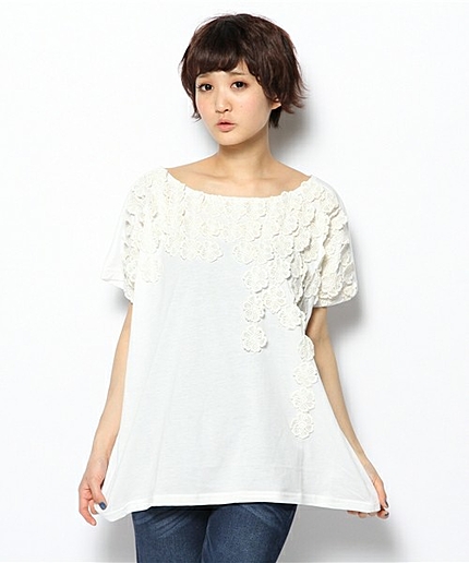 BY boussole レースモチーフニットプルオーバー ◆§4