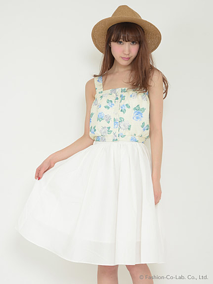 コットンミディスカート