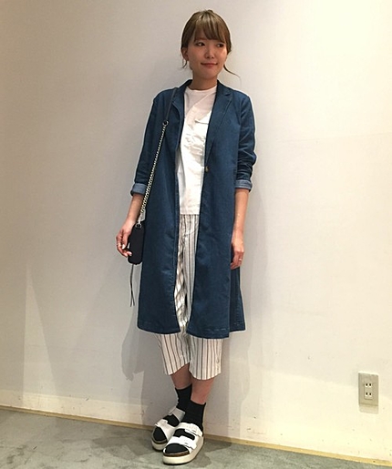 デニム1ボタンコート/AEBC DNM 1B CT 75