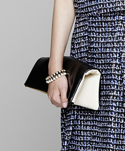 レザーコンビクラッチ